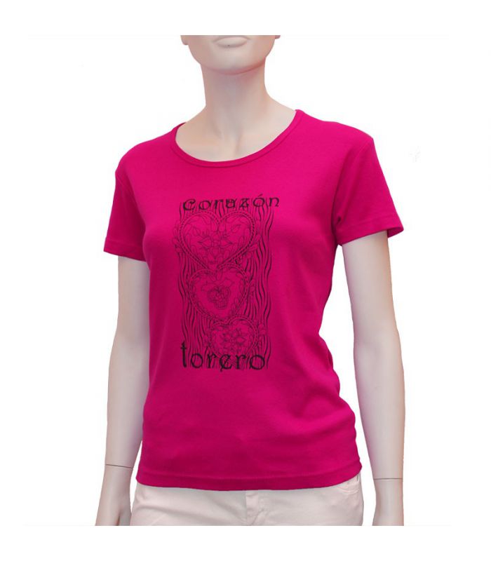 Histérico Maletín empujoncito Camiseta taurina de moda para mujer, Corazón Torero - ToroRegalo.com